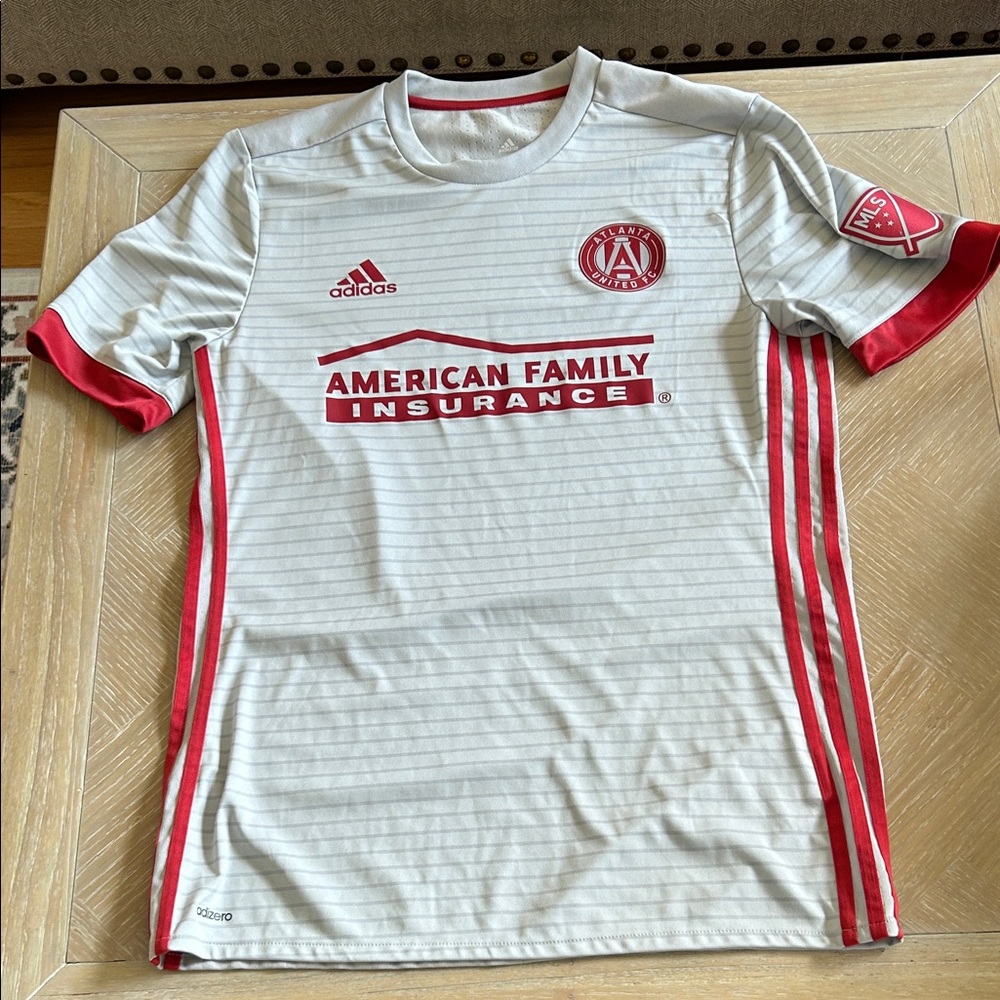 adidas Gray & Red 2017 Atlanta United Away Soccer Jersey